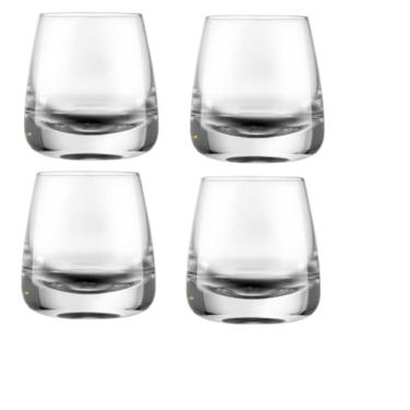 Imagem de Luminthra Copos de uísque de cristal premium, copos de rochas grossas com fundo pesado para Bourbon e coquetéis (pacote com 2) (conjunto com 4)