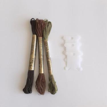 Imagem de 3 meadas tons de verde para bordar bordado livre ponto cruz - Círculo