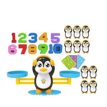 Imagem de Esquirla Jogo de contagem de equilíbrio de pinguim, brinquedos de contagem de equilíbrio, presentes divertidos de aniversário, brinquedo de matemática para
