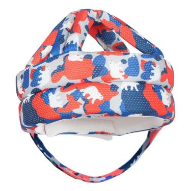 Imagem de Esquirla Capacete de proteção infantil com desenho animado, boné protetor com amortecimento para todas as estações, aprenda a andar para crianças de 8 a 36, Vermelho Azul Branco