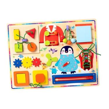 Imagem de Dynwave Placa de atividades para crianças, brinquedos educativos, atividades de viagem, habilidades motoras finas, brinquedos sensoriais, placa sensorial de