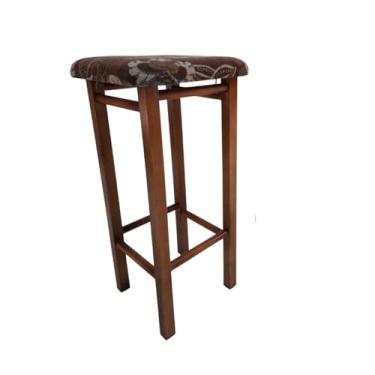 Imagem de Banquinho Mocho com Assento Estofado Castanho