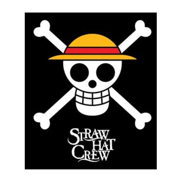 Imagem de GE Animation GE-57051 Manta de chapéu de palha de piratas, 127 cm x 152 cm, preto