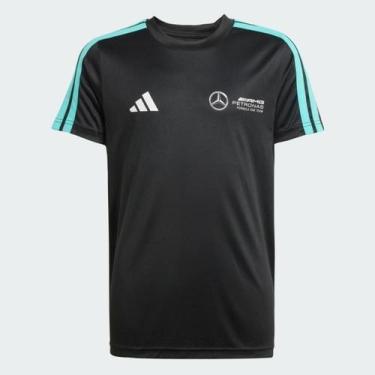 Imagem de Camiseta Infantil Adidas Mercedes DNA Menino, Preto, Azul, 11/12A