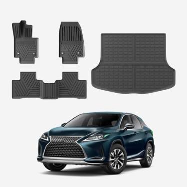 Imagem de Thinzyou Tapetes de chão compatíveis com Lexus RX350 RX350H RX500H RX500H RX500H 2023 2024 2025 Capa de banco traseiro para todos os climas RX350 RX350H RX500H Acessórios (tapete de porta-malas +