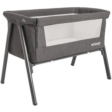 Imagem de Berço Lado a Lado Cama para Bebê Kiddo Whoop Lazy Desmontável Cinza Grafite com Mosquiteiro e Bolsa Transporte 0 meses a 9kg 8203AMG