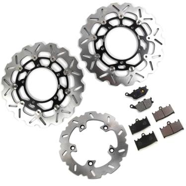 Imagem de Arashi Rotores de disco de freio dianteiro traseiro com pastilhas para Suzuki GSX650F ABS 2008-2014, Bandit GSF650 ABS 2011, GSF1250 2007-2011, acessórios de motocicleta preto