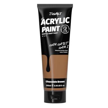 Imagem de JusArt Tinta acrílica tubos marrom chocolate 250 ml (240 ml), tinta artesanal não tóxica, pigmento rico sem desbotamento para pintura em tela, madeira, tecido, argila, pedra, materiais de arte de