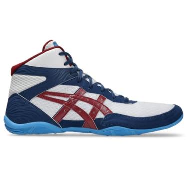 Imagem de Asics Tênis de luta livre masculino Matflex 5, Branco/vermelho beterraba, 41