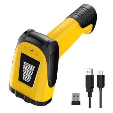 Imagem de Scanner de código de barras a laser portátil 1D, conexão de modo triplo USB Bluetooth sem fio de 2,4 GHz para gerenciamento de inventário de armazém de varejo