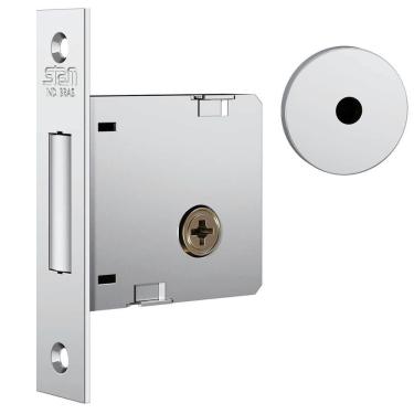 Imagem de Fechadura Auxiliar 1004 Par com Roseta de Inox Polido - 10977 - STAM