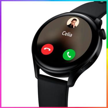 Imagem de Relogio Smartwatch Redondo Preto Feminino Serie 10 Para Samsung Androi