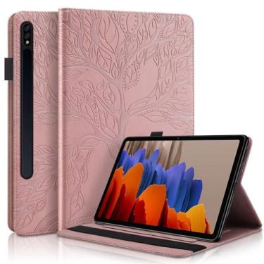 Imagem de Capa para Samsung Galaxy Tab S10 Plus 2024/Tab S9 Plus/S9 FE Plus 12,4 polegadas 2023 capa fólio de couro PU visualização em vários ângulos com compartimento para cartão e porta-caneta para