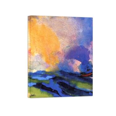 Imagem de Paisagem Abstrata Pôster Famosas Pinturas-Reprodução em Tela-Imagem Decoração Sala de Estar(Blue Green Sea) 60x80cm-23x31in Tela Embrulhada