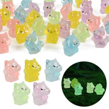 Imagem de HUIANER Miniatura esquilo 40 peças mini figuras de esquilo que brilha no escuro jardim esquilo resina animal estatueta musgo paisagem decoração DIY artesanato decoração de casa