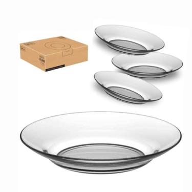 Imagem de Conjunto 8 Pratos Fundos de Vidro Milly – 22 cm, Elegantes e Resistentes para Sopas e Massas