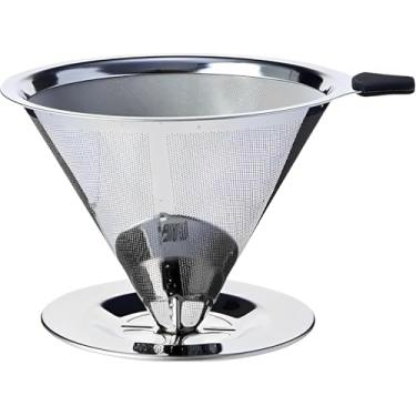 Imagem de Coador Filtro De Café 103 Inox Em Aço Inoxidável Peneira Reutilizável Durável Premium Ecológico Sem Uso De Papel Sustentável Para Cafeteira Coado Tradicional Café Fresco Extra Forte