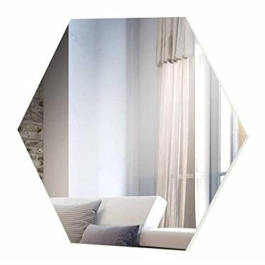 Imagem de Painel Decorativo Hexagonal Espelhado de 52cm Dalla Costa - Off White