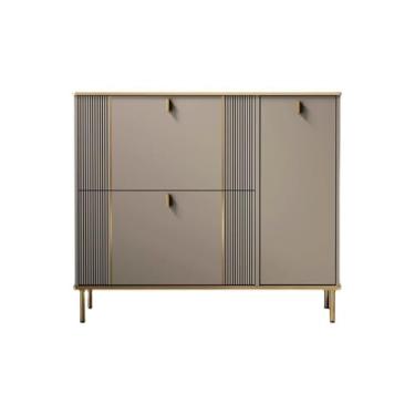 Imagem de hezhuhe2258 Banco de sapatos grande armário de sapatos para até 20 pares de sapatos, organizador de sapatos com 1 porta e 2 gavetas dobráveis, para corredores, hall de entrada para entrada