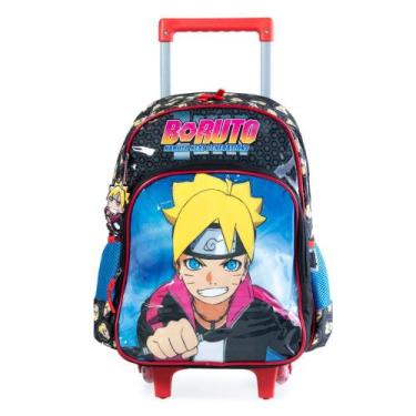 Imagem de Mochila Escolar Masculina de Rodinhas Boruto Premium Preto - Bagaggio,