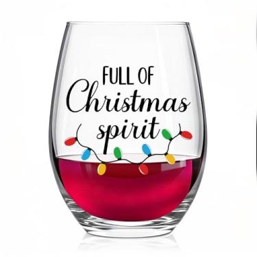 Imagem de Pishovi Cheio de taça de vinho com espírito de Natal, inverno, presentes de aniversário para mulheres, homens, mãe, pai, melhor amigo, família, colega de trabalho, líder, presentes românticos para