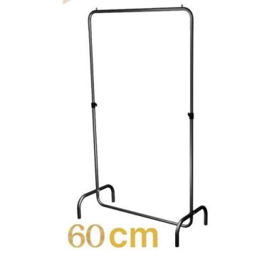 Imagem de Arara Desfile 60cm Para Roupas Reforçada Altura Regulável - Preta - va