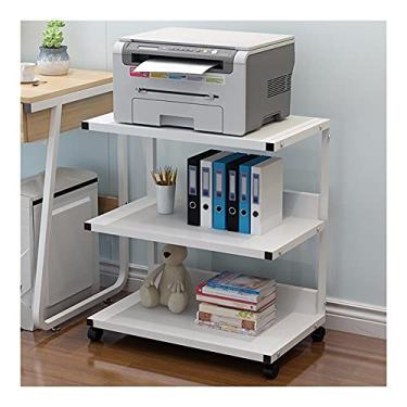 Imagem de Suporte de impressão Suporte de impressora de chão de 3 camadas, prateleira de rack de forno de micro-ondas, impressora multifuncional de mesa, copiadora, escâner, prateleira, suporte para impressora