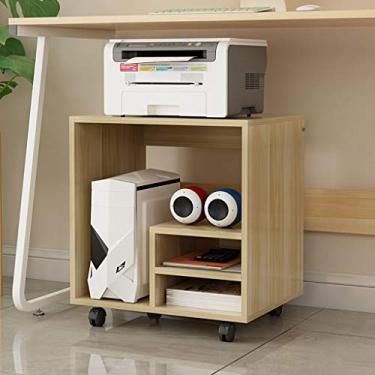 Imagem de Suporte de impressão, impressora multifuncional a laser, copiadora, scanner, prateleira, suporte multifuncional, suporte de armazenamento sob a mesa, suporte de rolagem de CPU com rodas giratórias de