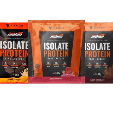 Imagem de Kit 3 whey protein whey isolado baunilha morango chocolate 21g de prot