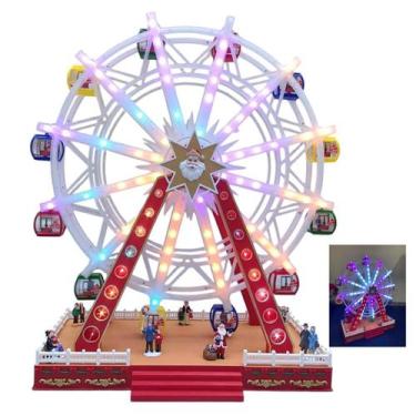 Imagem de Roda Gigante Natalino Natal Papai Noel Enfeite Musical Giratorio Luz L
