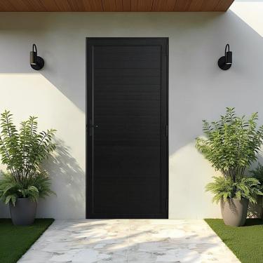 Imagem de Porta de Alumínio Lambri 214x96cm Magnum Atlântica Preto