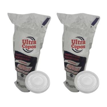 Imagem de Tampa para copo de isopor 120ml c/100 un s/ furo ultra - Ultra copos