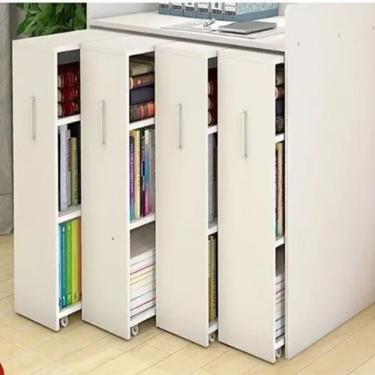 Imagem de Armário Escritório 4 Gaveta Carvalho Mdf Livros Sala Estante