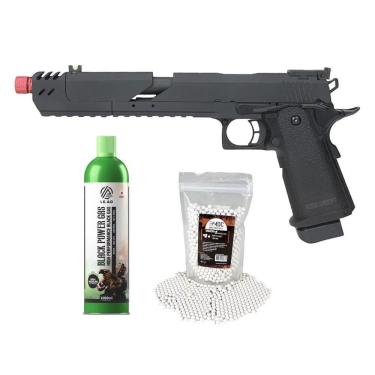 Imagem de Pistola Airsoft Gás Gbb 1911 Hi-capa Speed 6mm Rossi + Itens