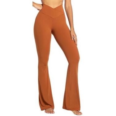Imagem de Calças de ioga Sunzel Flare Crossover Coffee G-Small