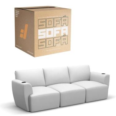 Imagem de Sofá 3 Lugares Sala De Estar em Couro Bovino Modular Damie Na Caixa, B