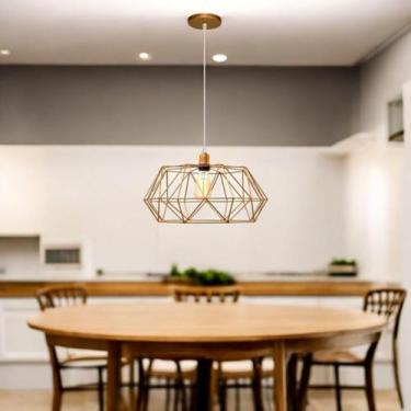 Imagem de Pendente Aramado Estádio Luminária Lustre Luxo Retrô Vintage Balcão In