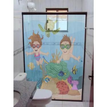 Imagem de Adesivo Para Box de Banheiro Crianças no Fundo do Mar - Colakoala Ades
