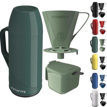 Imagem de Kit Garrafa Térmica Roma 1 Litro Com Suporte para Filtro de Café 102 e