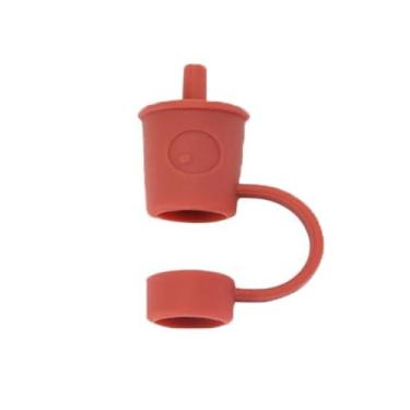 Imagem de Tampas de ponta de palha seladas para decoração de canudos de silicone capas coloridas à prova de respingos 8 mm (A)
