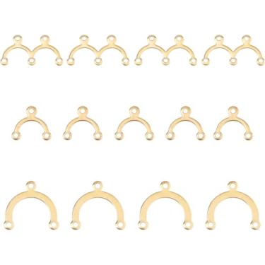 Imagem de 3 tamanhos, 30 peças, elos de arco dourado, berloques, elos de aço inoxidável, lustre, componentes, berloques de metal para pulseira, colar, fabricação de joias