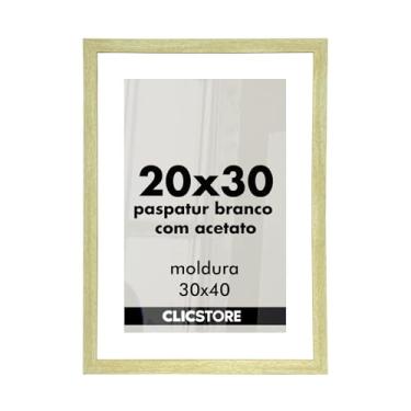 Imagem de Kit 4 Moldura 20x30 Paspatur Branco Quadro Parede Acetato Porta Retrato Foto Fotografia Madeira Cabeceira Sala Quarto Co