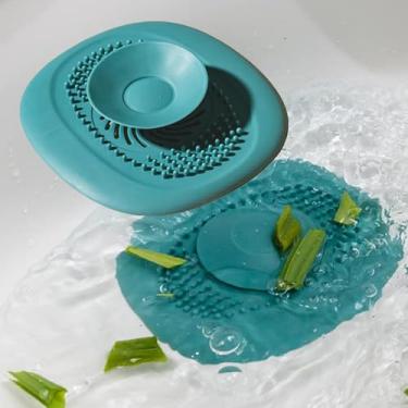 Imagem de Ralo de piso de silicone - luminária de banheiro com coletor de cabelo, rolha de banho, plugue, filtro de pia, filtro - para torneiras, ralos, chuveiros - acessórios para casa e jardim