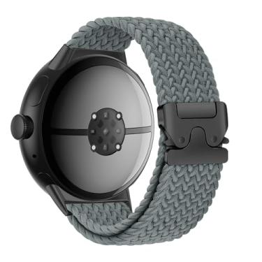 Imagem de Pulseira trançada para Pixel Watch 2 de 41 mm, para Google Pixel Watch/Pixel Watch 3 de 45 mm de 41 mm para homens/mulheres, pulseira esportiva Correa com fivela de paraquedas elástica de nylon