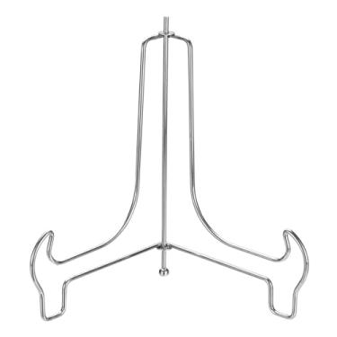 Imagem de Suporte de placa de 20 cm para exibição, suportes de placa decorativa de ferro, cavalete dobrável para bandeja de livros, moldura de foto, arte de mesa, tom dourado