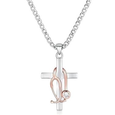 Imagem de Colar de estetoscópio de batimento cardíaco – Colar para enfermeiros, médicos e estudantes de medicina – Presentes ideais para graduação e profissionais, 1*2, Acrílico, Sem Pedra Preciosa