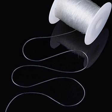 Imagem de 100 m/rolo 0,7 mm fio elástico transparente cordão elástico cordão de cristal cordão de contas para mulheres faça você mesmo, pulseira de miçangas para fazer joias artesanais