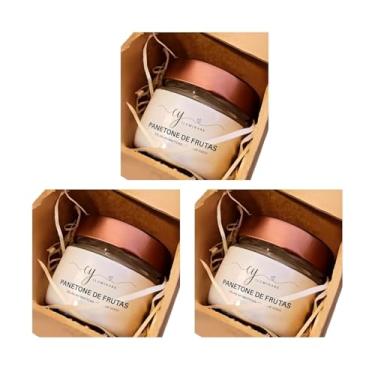 Imagem de Vela Aromática Com Tampa de Madeira Essência de Panetone de Frutas Compre 2 Ganhe 1