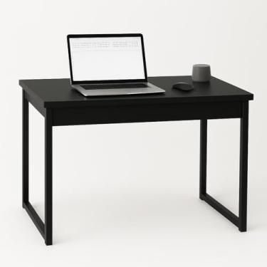 Imagem de Mesa Industrial Escrivaninha para Computador, Escritório ou Aparador – Estrutura em Aço Resistente, Diversas Cores, 90x45x76cm(Preto/Preto)