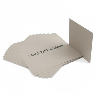 Imagem de Folhas de aglomerado 21 x 28 cm - pacote com 24, papelão kraft fino de 22pt, ideal para álbuns, suporte de porta-retratos e artesanato (placa de papel leve de 0,55 mm de espessura)